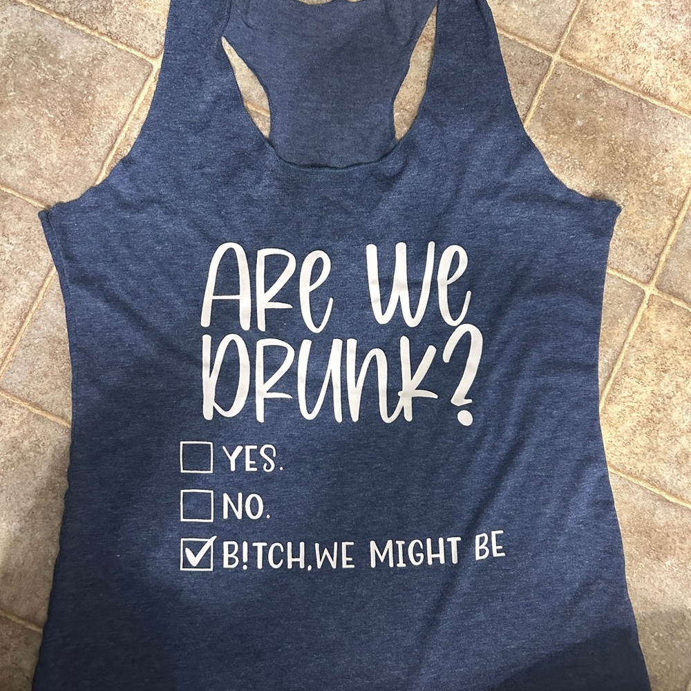 Blue Graphic Tank Top
